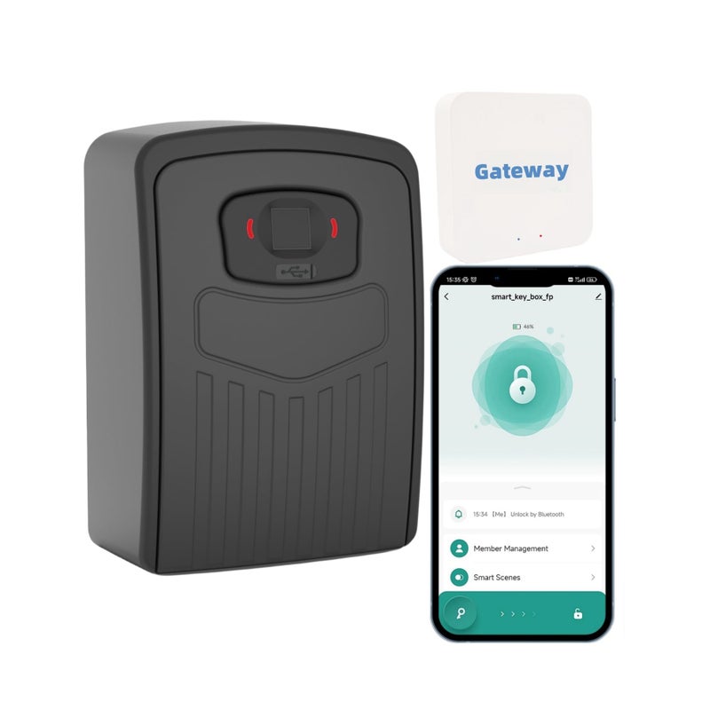 Loccess Fingerprint Smart Key Lock Box for Outside  Remote Access Wireless Key Box Operate on iOS/Android APP with WiFi Gateway  Large Capacity Bluetooth Key Safe Box - Image 1